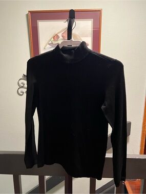 Chico's Black Ribbed Mock Neck Sweater #288